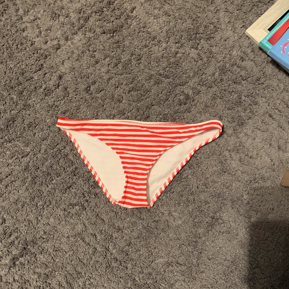 Red & White Striped Bathing Suit Bottoms